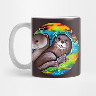 Life partner mantra mug with artistic otter image Mug